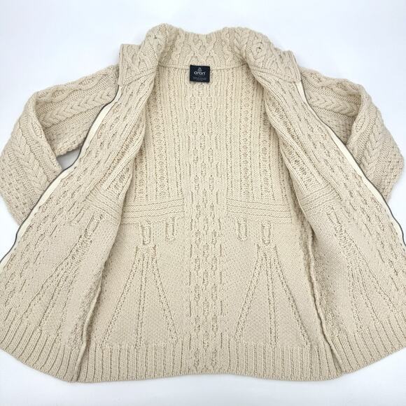 Aran Woollen Mills Cable Aran Full Zip Cardigan Women’s SMALL Merino Wool Chunky - Picture 7 of 10